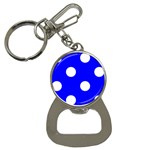 Polka Dots - White on Blue Bottle Opener Key Chain