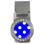 Polka Dots - White on Blue Money Clip (CZ)