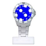 Polka Dots - White on Blue Nurses Watch