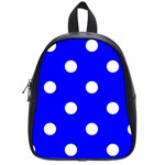 Polka Dots - White on Blue School Bag (Small)