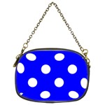 Polka Dots - White on Blue Chain Purse (Two Sides)