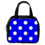 Polka Dots - White on Blue Classic Handbag (One Side)