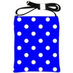 Polka Dots - White on Blue Shoulder Sling Bag