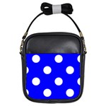 Polka Dots - White on Blue Girls Sling Bag