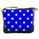 Polka Dots - White on Blue Messenger Bag