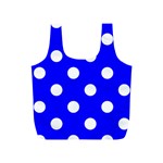 Polka Dots - White on Blue Full Print Recycle Bag (S)