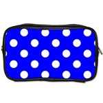 Polka Dots - White on Blue Toiletries Bag (One Side)