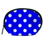 Polka Dots - White on Blue Accessory Pouch (Medium)