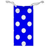 Polka Dots - White on Blue Jewelry Bag