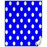 Polka Dots - White on Blue Canvas 16  x 20 