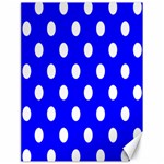 Polka Dots - White on Blue Canvas 18  x 24 