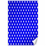 Polka Dots - White on Blue Canvas 24  x 36 