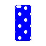 Polka Dots - White on Blue Apple iPhone 6/6S Silicone Case (Transparent)