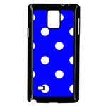 Polka Dots - White on Blue Samsung Galaxy Note 4 Case (Black)