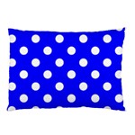 Polka Dots - White on Blue Pillow Case (Two Sides)