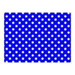 Polka Dots - White on Blue Double Sided Flano Blanket (Mini)