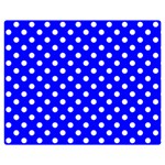 Polka Dots - White on Blue Double Sided Flano Blanket (Medium)