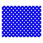 Polka Dots - White on Blue Double Sided Flano Blanket (Large)