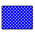 Polka Dots - White on Blue Fleece Blanket (Small) (One Side)