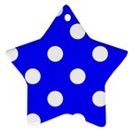 Polka Dots - White on Blue Star Ornament (Two Sides)