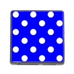 Polka Dots - White on Blue Memory Card Reader (Square)