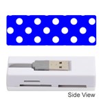 Polka Dots - White on Blue Memory Card Reader (Stick)