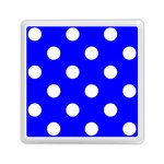 Polka Dots - White on Blue Memory Card Reader with Storage (Square)