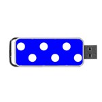 Polka Dots - White on Blue Portable USB Flash (One Side)