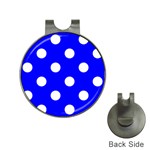 Polka Dots - White on Blue Golf Ball Marker Hat Clip