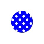 Polka Dots - White on Blue Golf Ball Marker