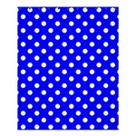 Polka Dots - White on Blue Shower Curtain 60  x 72  (Medium)