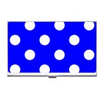 Polka Dots - White on Blue Business Card Holder