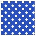 Polka Dots - White on Cerulean Blue Large Satin Scarf (Square)