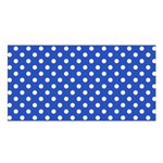 Polka Dots - White on Cerulean Blue Satin Shawl