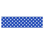 Polka Dots - White on Cerulean Blue Satin Scarf (Oblong)