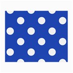 Polka Dots - White on Cerulean Blue Small Glasses Cloth