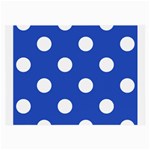 Polka Dots - White on Cerulean Blue Large Glasses Cloth (2 Sides)