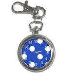 Polka Dots - White on Cerulean Blue Key Chain Watch