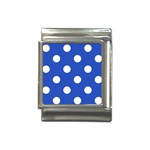 Polka Dots - White on Cerulean Blue Italian Charm (13mm)