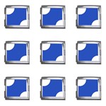 Polka Dots - White on Cerulean Blue Mega Link Italian Charm (9 pack)