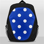 Polka Dots - White on Cerulean Blue Backpack Bag