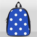 Polka Dots - White on Cerulean Blue School Bag (Small)