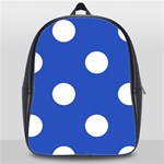 Polka Dots - White on Cerulean Blue School Bag (XL)