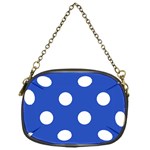 Polka Dots - White on Cerulean Blue Chain Purse (One Side)