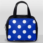 Polka Dots - White on Cerulean Blue Classic Handbag (One Side)