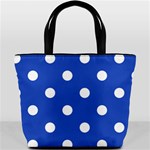 Polka Dots - White on Cerulean Blue Bucket Bag