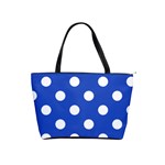 Polka Dots - White on Cerulean Blue Classic Shoulder Handbag (One Side)