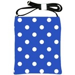 Polka Dots - White on Cerulean Blue Shoulder Sling Bag