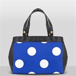 Polka Dots - White on Cerulean Blue Oversize Office Handbag (One Side)