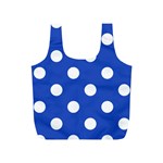 Polka Dots - White on Cerulean Blue Full Print Recycle Bag (S)